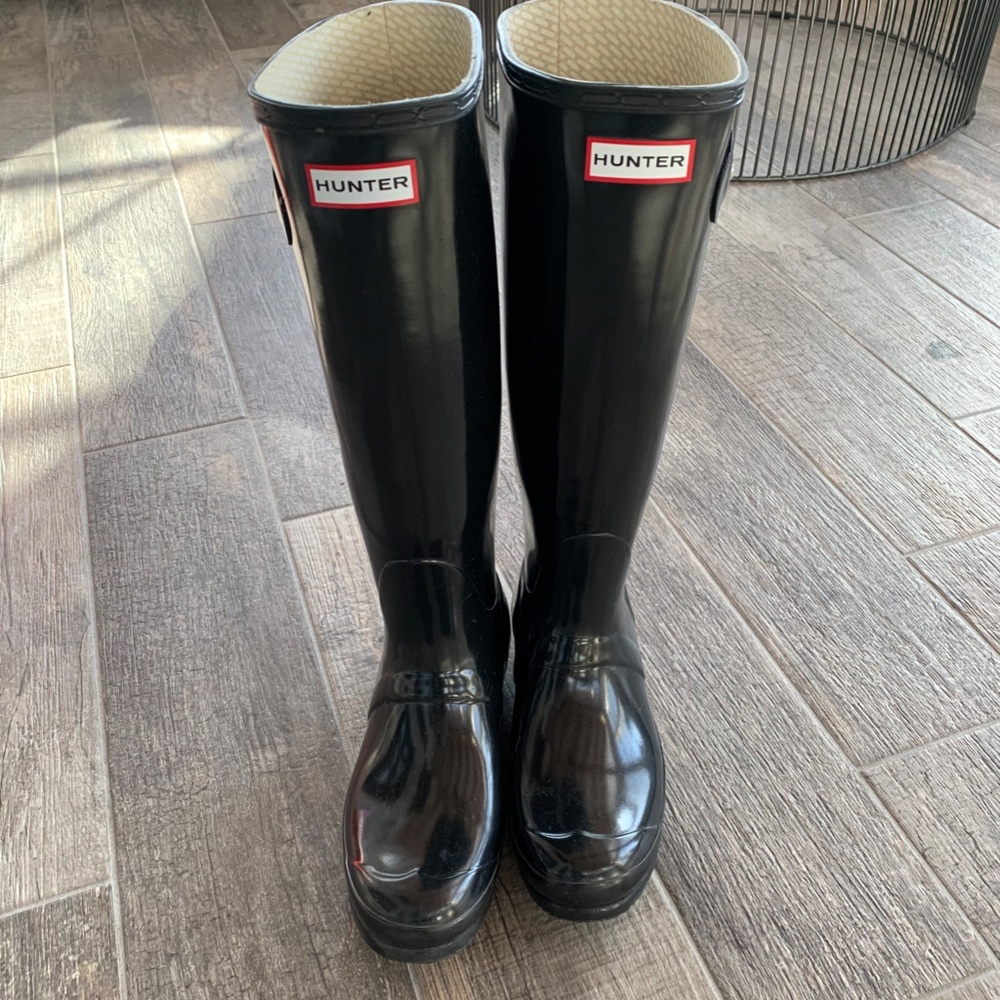 Original Tall Shiny Black Hunter Boots - like new!